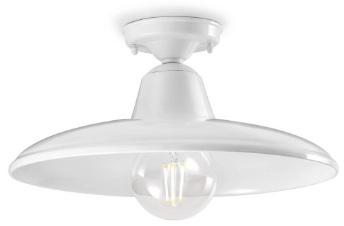 Lampa sufitowa biała ceramiczna Ferroluce C2333 Smalto Bianco B&W Retro
