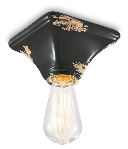 Plafon / lampa sufitowa Ferroluce C135 Vintage Nero Vintage Retro