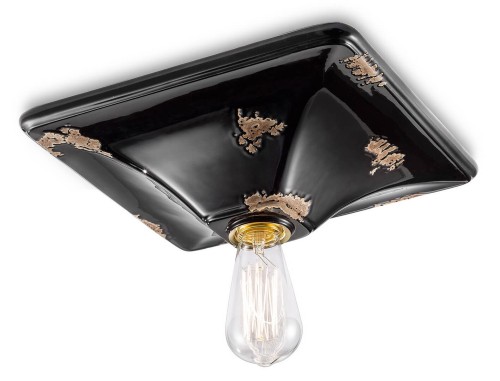 Plafon / lampa sufitowa Ferroluce C136 Vintage Nero Vintage Retro