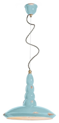 Lampa wisząca Ferroluce C1410 Vintage Azzurro Vintage Retro