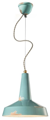 Lampa wisząca Ferroluce C1417 Vintage Azzurro Vintage Retro