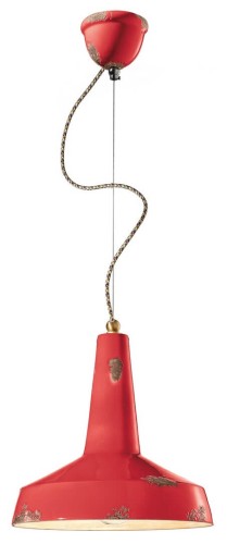 Lampa wisząca Ferroluce C1417 Vintage Rosso Vintage Retro