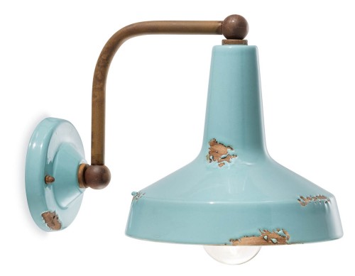 Kinkiet Ferroluce C1420 Vintage Azzurro Vintage Retro