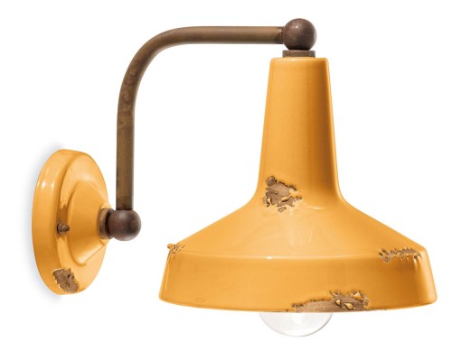 Kinkiet Ferroluce C1420 Vintage Giallo Vintage Retro