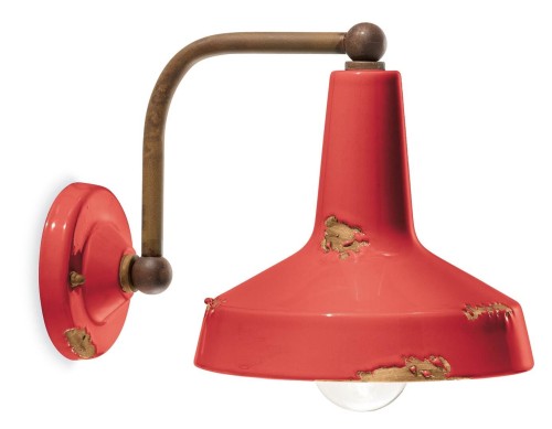 Kinkiet Ferroluce C1420 Vintage Rosso Vintage Retro