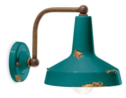 Kinkiet Ferroluce C1420 Vintage Verde Vintage Retro