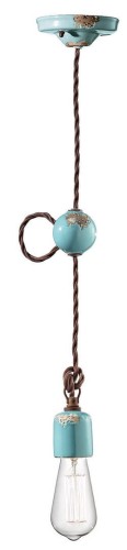 Lampa wisząca Ferroluce C660-1 Vintage Azzurro Vintage Retro