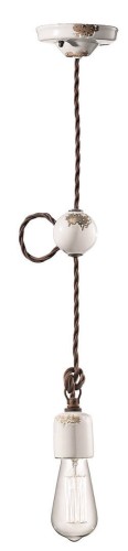 Lampa wisząca Ferroluce C660-1 Vintage Bianco Vintage Retro