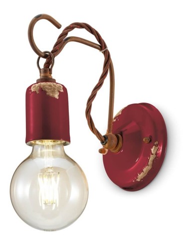 Kinkiet ceramiczny Ferroluce C665 Vintage Bordeaux Vintage Retro