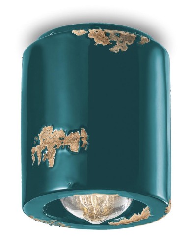 Lampa punktowa sufitowa Ferroluce C986 Vintage Verde Vintage Retro