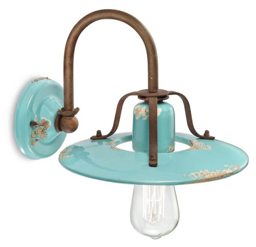 Kinkiet rustykalny Ferroluce C1440 Vintage Azzurro Country Retro
