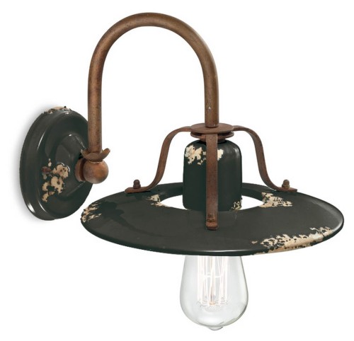 Kinkiet rustykalny Ferroluce C1440 Vintage Nero Country Retro
