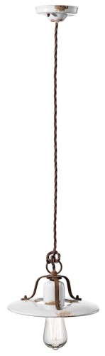 Lampa wisząca rustykalna Ferroluce C1441 Vintage Bianco Country Retro