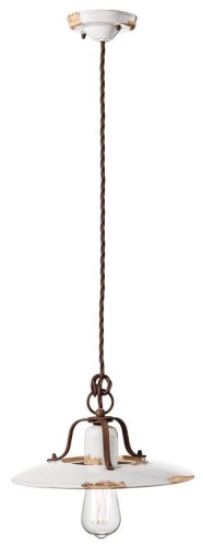 Lampa wisząca rustykalna Ferroluce C1442 Vintage Bianco Country Retro
