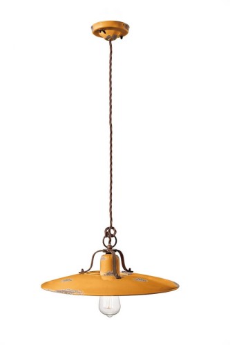 Lampa wisząca rustykalna Ferroluce C1443 Vintage Giallo Country Retro