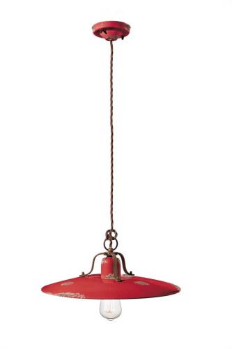 Lampa wisząca rustykalna Ferroluce C1443 Vintage Rosso Country Retro