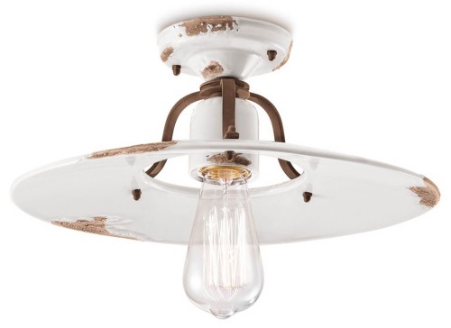 Lampa sufitowa rustykalna Ferroluce C1445 Vintage Bianco Country Retro