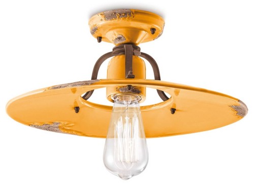 Lampa sufitowa rustykalna Ferroluce C1445 Vintage Giallo Country Retro