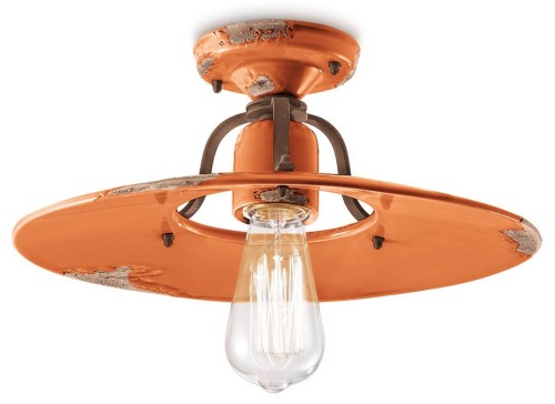 Lampa sufitowa rustykalna Ferroluce C1445 Vintage Arancio Country Retro