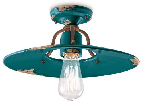 Lampa sufitowa rustykalna Ferroluce C1445 Vintage Verde Country Retro