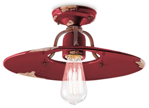 Lampa sufitowa rustykalna Ferroluce C1445 Vintage Bordeaux Country Retro