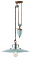 Lampa wisząca rustykalna Ferroluce C1446 Vintage Azzurro Country Retro
