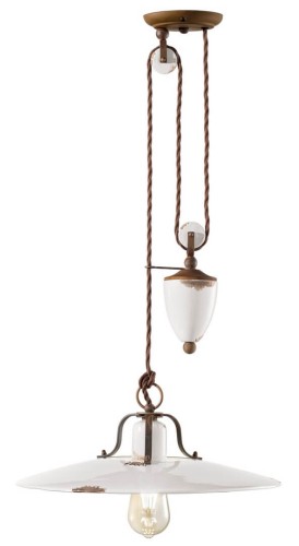 Lampa wisząca rustykalna Ferroluce C1446 Vintage Bianco Country Retro