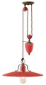 Lampa wisząca rustykalna Ferroluce C1446 Vintage Rosso Country Retro