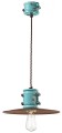 Lampa wisząca w stylu industrialnym Ferroluce C1522 Vintage Azzurro Urban Retro