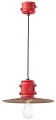 Lampa wisząca w stylu industrialnym Ferroluce C1522 Vintage Rosso Urban Retro