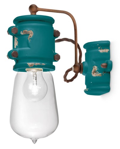 Kinkiet w stylu industrialnym Ferroluce C1523 Vintage Verde Urban Retro
