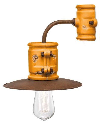 Lampa ścienna w stylu industrialnym Ferroluce C1524 Vintage Giallo Urban Retro