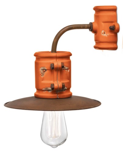 Lampa ścienna w stylu industrialnym Ferroluce C1524 Vintage Arancio Urban Retro