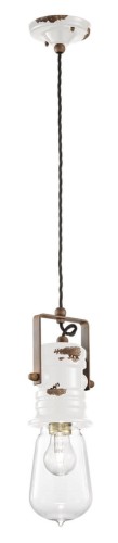 Lampa wisząca w stylu industrialnym Ferroluce C1740 Vintage Bianco Urban Retro