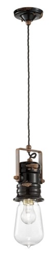 Lampa wisząca w stylu industrialnym Ferroluce C1740 Vintage Nero Urban Retro