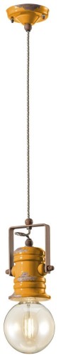 Lampa wisząca w stylu industrialnym Ferroluce C1840 Vintage Giallo Urban Retro