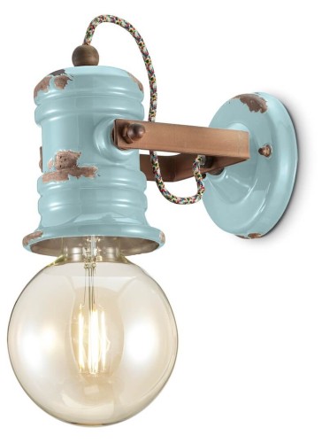 Kinkiet w stylu industrialnym Ferroluce C1843 Vintage Azzurro Urban Retro