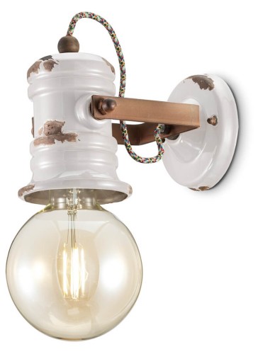 Kinkiet w stylu industrialnym Ferroluce C1843 Vintage Bianco Urban Retro