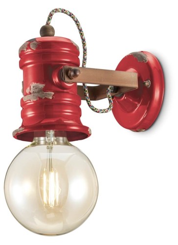 Kinkiet w stylu industrialnym Ferroluce C1843 Vintage Rosso Urban Retro