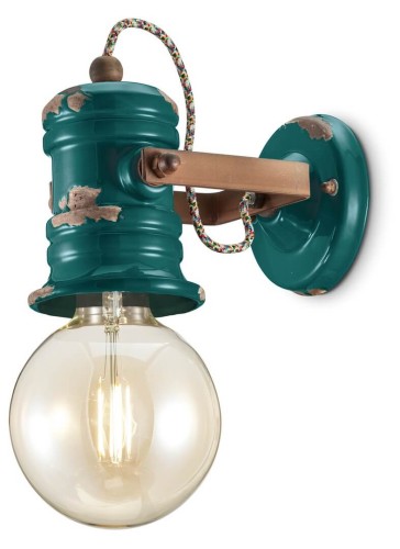 Kinkiet w stylu industrialnym Ferroluce C1843 Vintage Verde Urban Retro
