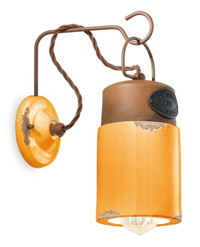 Kinkiet w stylu loft Ferroluce C1621 Vintage Giallo Industrial Retro