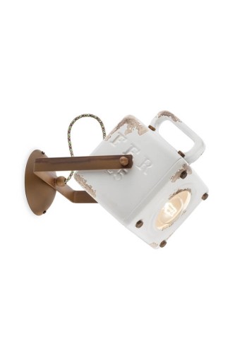 Lampa ścienna w stylu loft Ferroluce C1651 Vintage Bianco Industrial Retro