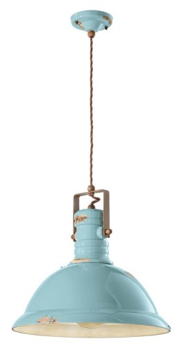 Lampa wisząca w stylu loft Ferroluce C1690 Vintage Azzurro Industrial Retro