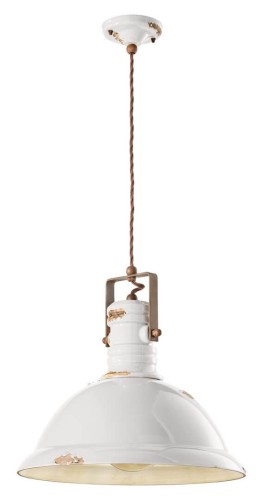 Lampa wisząca w stylu loft Ferroluce C1690 Vintage Bianco Industrial Retro