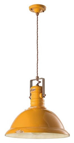 Lampa wisząca w stylu loft Ferroluce C1690 Vintage Giallo Industrial Retro
