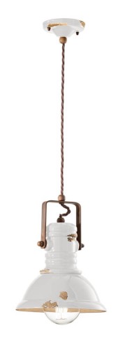 Lampa wisząca w stylu loft Ferroluce C1691 Vintage Bianco Industrial Retro