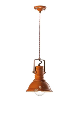 Lampa wisząca w stylu loft Ferroluce C1691 Vintage Arancio Industrial Retro