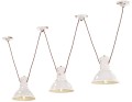 Lampa wisząca w stylu loft 3 klosze Ferroluce C1692 Vintage Bianco Industrial Retro