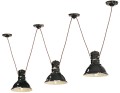 Lampa wisząca w stylu loft 3 klosze Ferroluce C1692 Vintage Nero Industrial Retro