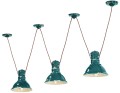 Lampa wisząca w stylu loft 3 klosze Ferroluce C1692 Vintage Verde Industrial Retro